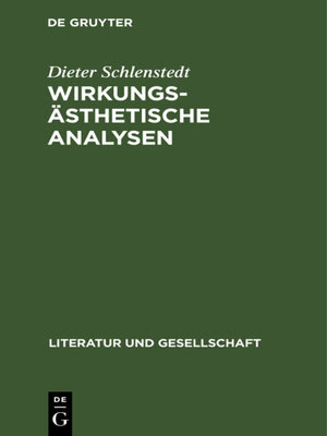 cover image of Wirkungsästhetische Analysen